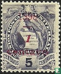 State coat of arms, with overprint