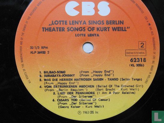 Lotte Lenya singt Kurt Weill - Afbeelding 3