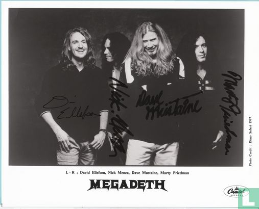 Megadeth, Band Signed, MFC Fan Club, Capitol Promo, 1997