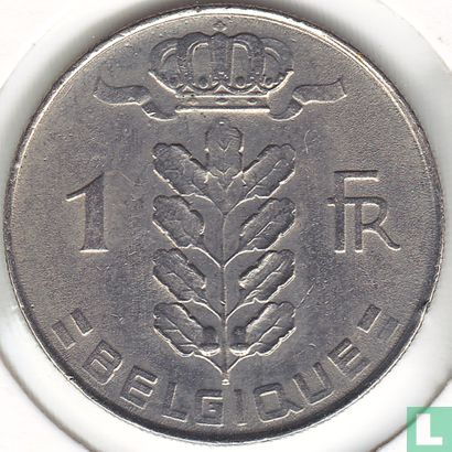 Belgique 1 franc 1975 (FRA) - Image 2