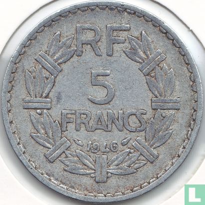 Frankrijk 5 francs 1946 (zonder letter - aluminium) - Afbeelding 1