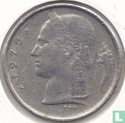 Belgium 1 franc 1975 (NLD) - Image 1