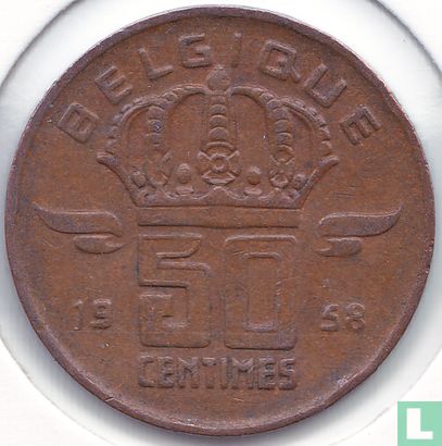 Belgium 50 centimes 1958 (FRA) - Image 1