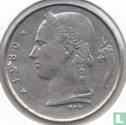 Belgium 1 franc 1980 (FRA) - Image 1
