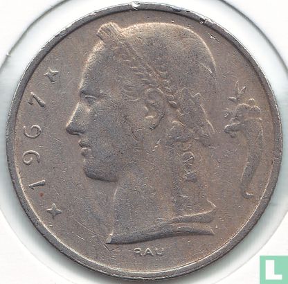 Belgique 5 francs 1967 (FRA) - Image 1