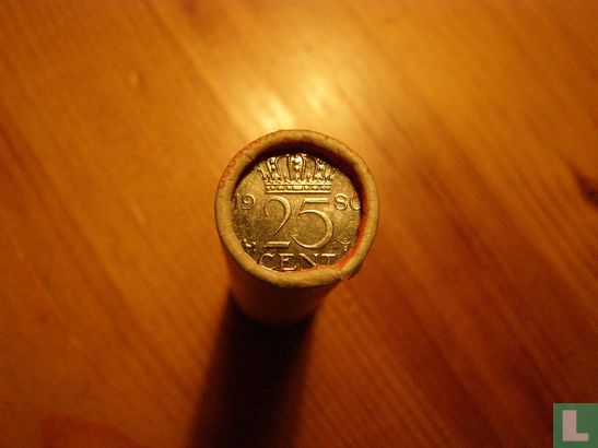 Pays-Bas 25 cent 1980 (rouleau - ABN) - Image 3