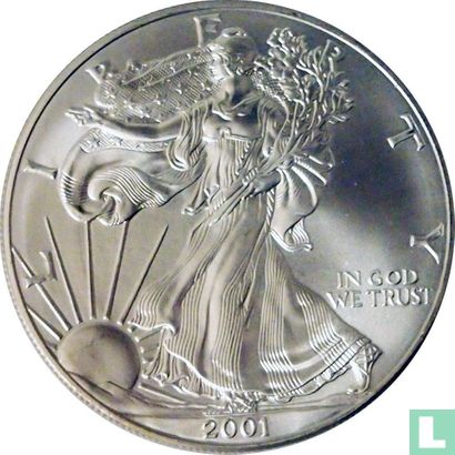 United States 1 dollar 2001 (colourless) "Silver Eagle" - Image 1