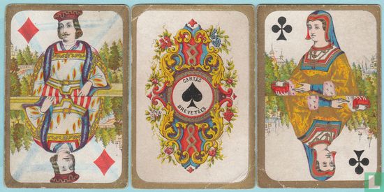 Daveluy, Brugge, 52 Speelkaarten, Playing Cards, 1875 - Afbeelding 3
