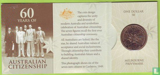 Australie 1 dollar 2009 (folder - M) "60th anniversary of Australian Citizenship" - Image 2