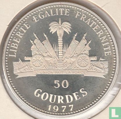 Haiti 50 gourdes 1977 (PROOF) "1980 Summer Olympics in Moscow" - Image 1