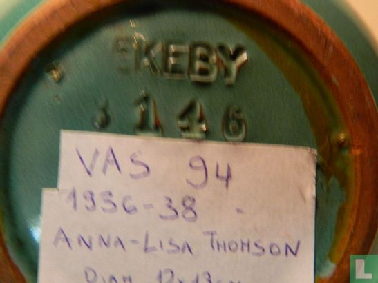 Upsala Ekeby "3146 Vas 94" Art Pottery , Sweden - Afbeelding 3
