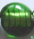 Glasperle "Kugel" mit Silberfolie dunkelgrün