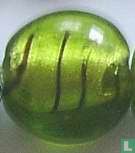 Glasperle "Kugel" mit Silberfolie grün