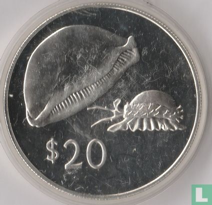 Fiji 20 dollars 1978 (PROOF) "Golden cowrie" - Afbeelding 2