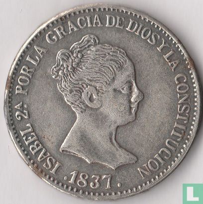 Espagne 20 reales 1837 - Image 1