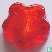 Glasperle "Blume" mit Silberfolie rot - Afbeelding 2