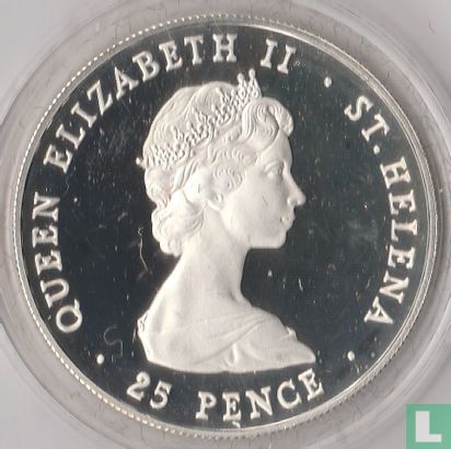 St. Helena 25 pence 1980 (PROOF) "80th birthday of Queen Mother" - Image 2
