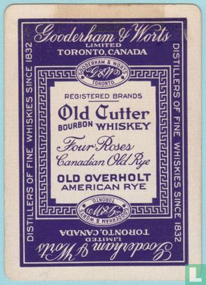 Joker Canada 1, Gooderham & Worts, Toronto, Old Cutter Bourbon Whiskey, Speelkaarten, Playing Cards - Bild 2