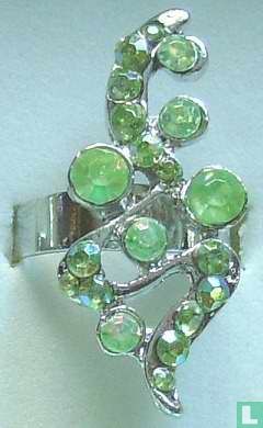 Ring mit grünen Zirkonia geschwungen - Afbeelding 1