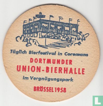 Täglich Bierfestival in Coremans Dortmunder Union-Bierhalle im Vergnügungspark Brüssel 1958 - Afbeelding 2