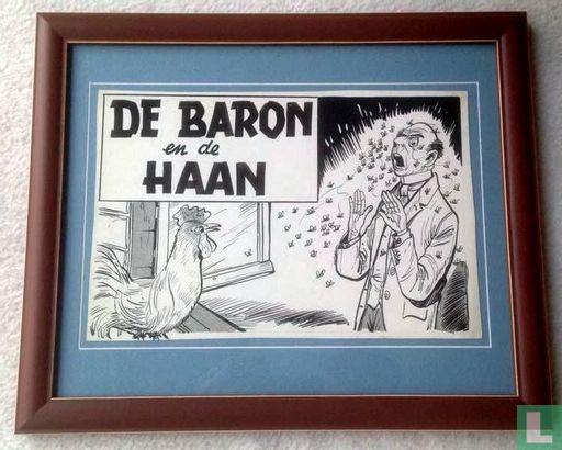 Original-Illustration "Baron und der Hahn"