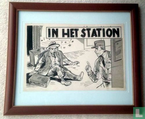 originele illustratie "In het station" - Afbeelding 1