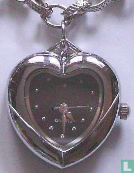 Bettelarmband mit Uhranhänger schwarz Herzform - Image 2