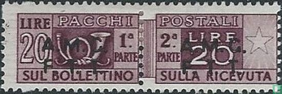 Italiaanse pakketzegel met opdruk AMGFTT