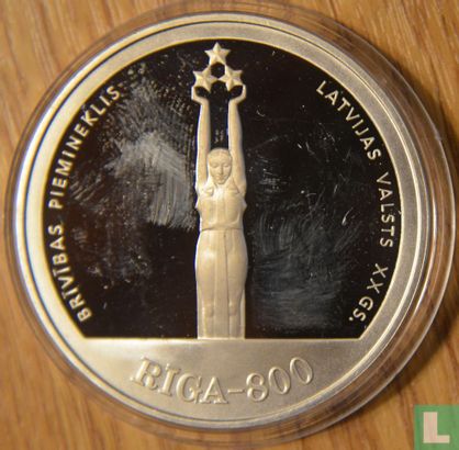 Latvia 10 latu 1998 (PROOF) "20th century Riga - 800th anniversary of Riga" - Image 2