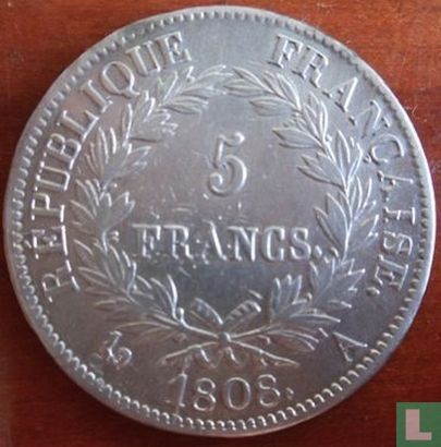 Frankreich 5 Franc 1808 (A) - Bild 1