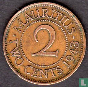Mauritius 2 cent 1943  - Afbeelding 1