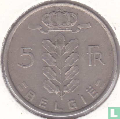 Belgium 5 francs 1975 (NLD) - Image 2