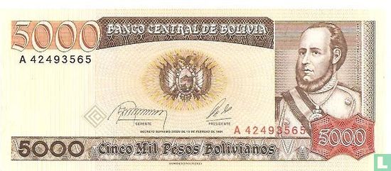 Bolivia 5000 pesos - Afbeelding 1