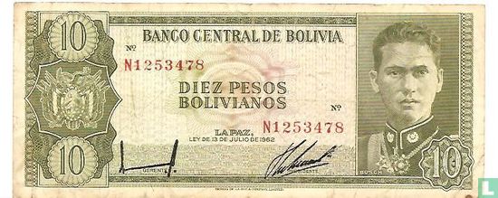 Bolivien 10 Pesos 1962 - Bild 1