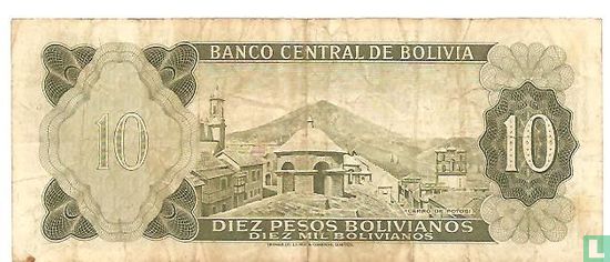 Bolivie 10 pesos 1962 - Image 2