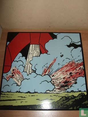 Plaques emaillées Tintin Hergé serie lune,Tim und Struppi Reiseziel Mond,35x35 