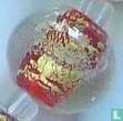 Glasperle "Kugel" mit Goldfolie rot 12 mm - Image 1