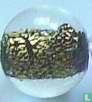 Glasperle "Kugel" mit Goldfolie schwarz 12 mm - Image 1