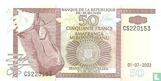 Burundi 50 Francs 2003 - Afbeelding 1
