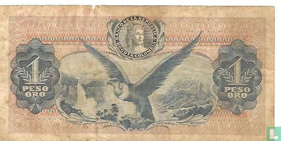 Colombia 1 Peso Oro 1969 - Afbeelding 2