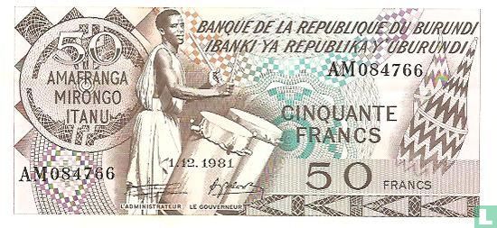 Burundi 50 Francs 1981 - Afbeelding 1