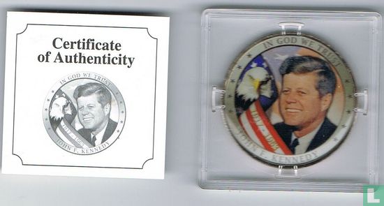 Kennedy dollar gekleurd met certificaat > Afd. Penningen / medailles > Bewerkte munten (Ingekleurde munten) - Image 1