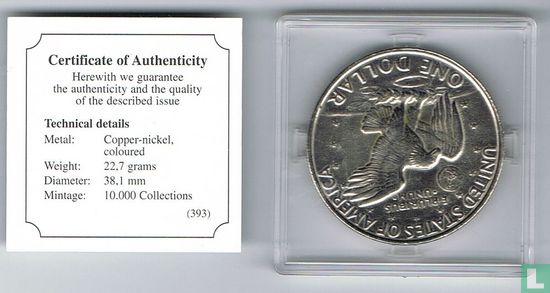 Kennedy dollar gekleurd met certificaat > Afd. Penningen / medailles > Bewerkte munten (Ingekleurde munten) - Image 2
