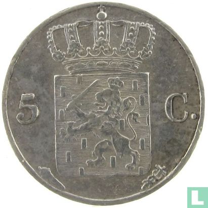 Nederland 5 cent 1827 (mercuriusstaf) - Afbeelding 2