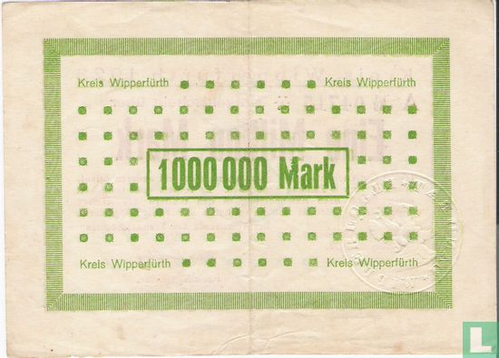 Wipperfurth, Kreis 1 Miljoen Mark 1923 - Afbeelding 2