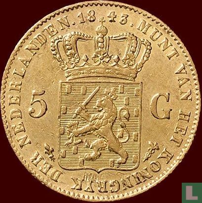 Niederlande 5 Gulden 1843 - Bild 1