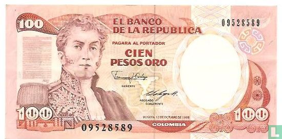 Kolumbien 100 Pesos Oro 1988 - Bild 1