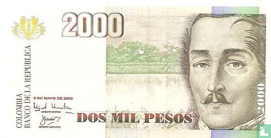 Kolumbien 2.000 Pesos 2002 (P451e) - Bild 1