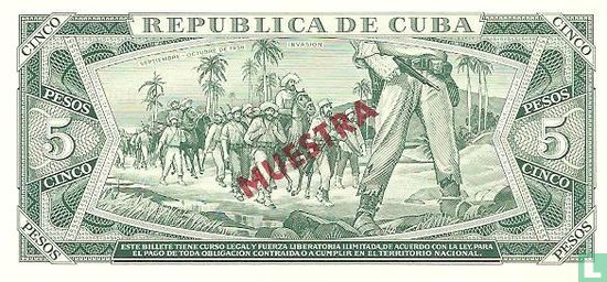 Cuba 5 pesos "MUESTRA" 1985 - Afbeelding 2