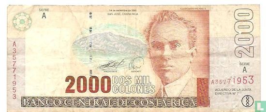 Costa Rica 2000 colones - Image 1